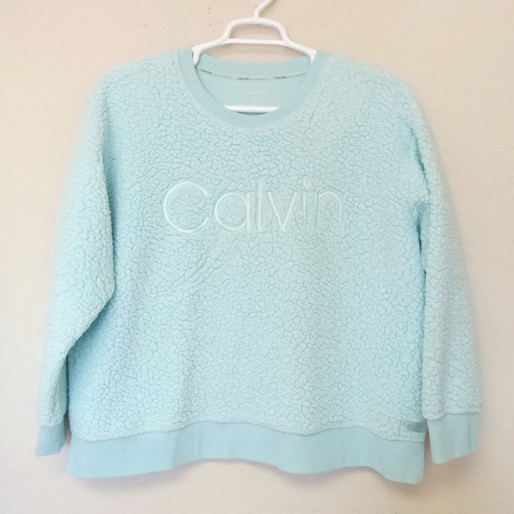 Seafoam green Calvin Klein performance thick fleece sweater women's size 1X